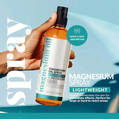 Magnesium Oil Spray (12 oz) + Body Massage Lotion Set 8oz
